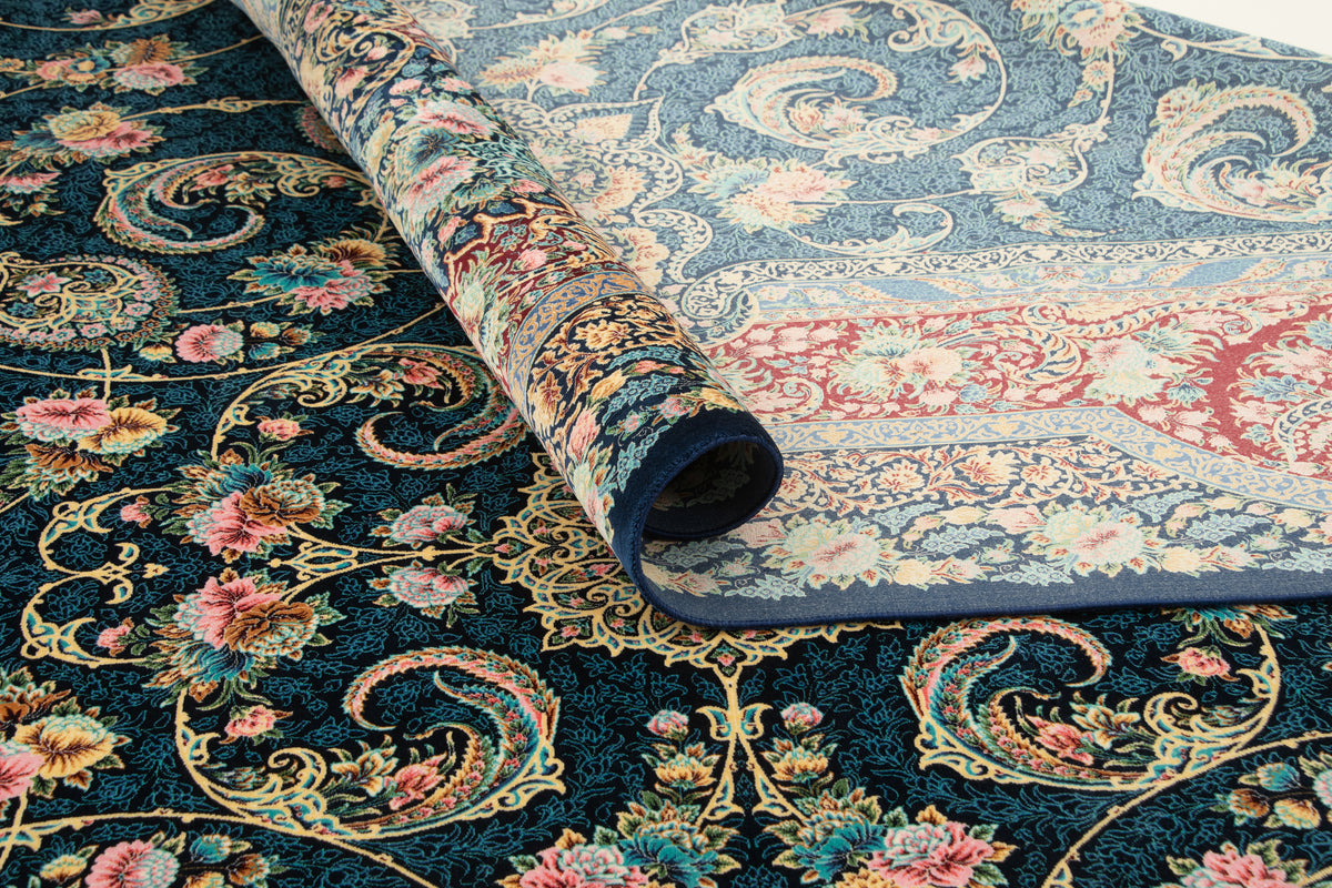 Rechteck Teppich Ghom Design in Blau von Hadorn™ - Lifestyle Image