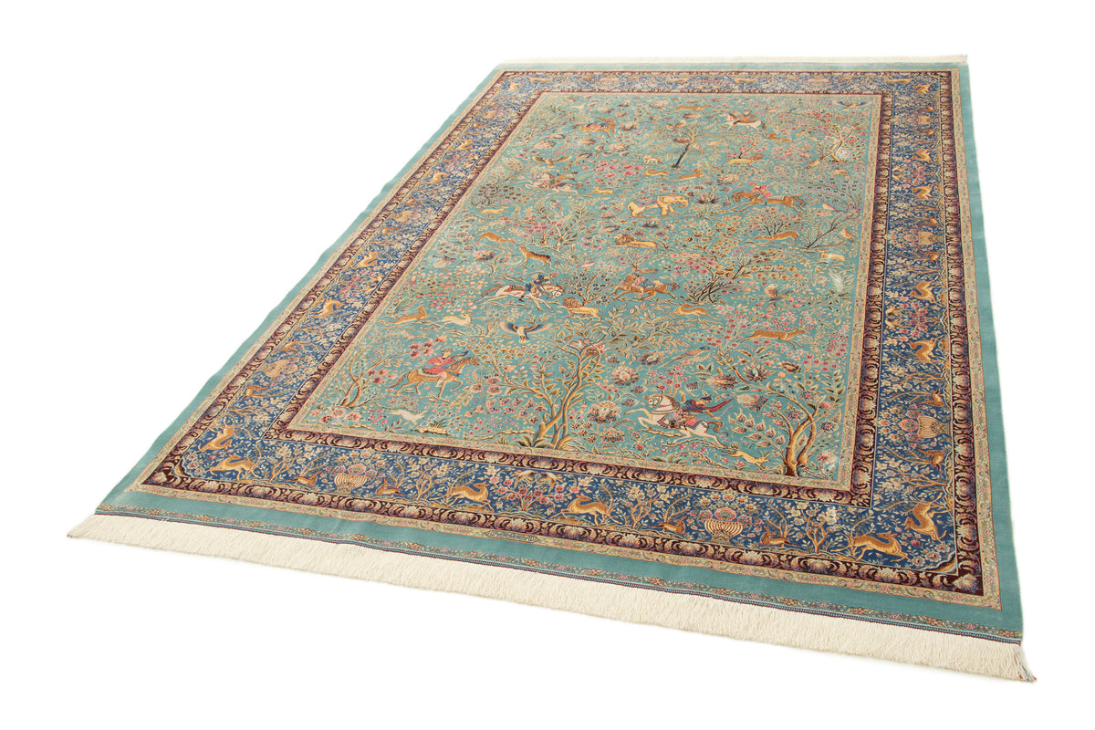 Rechteck Teppich Ghom Design in Blau von Hadorn™ - Lifestyle Image