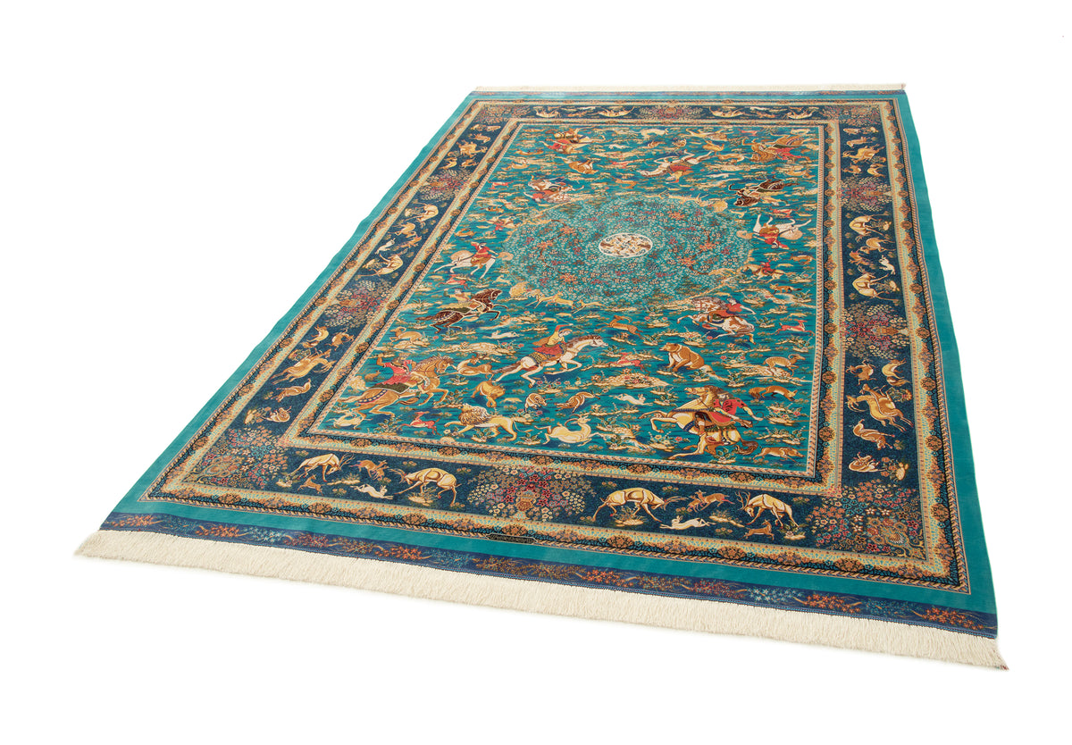 Rechteck Teppich Ghom Design in Blau von Hadorn™ - Lifestyle Image