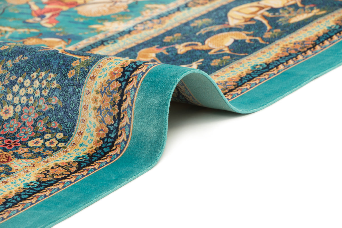 Rechteck Teppich Ghom Design in Blau von Hadorn™ - Lifestyle Image