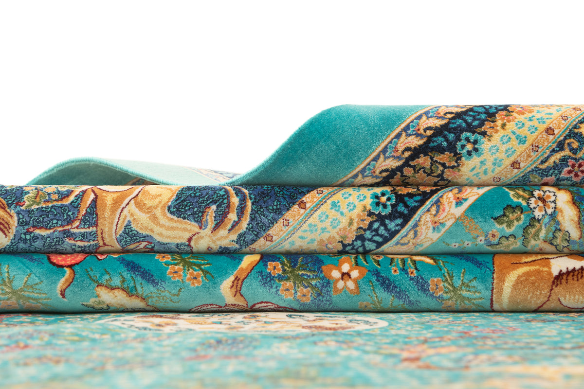 Rechteck Teppich Ghom Design in Blau von Hadorn™ - Lifestyle Image