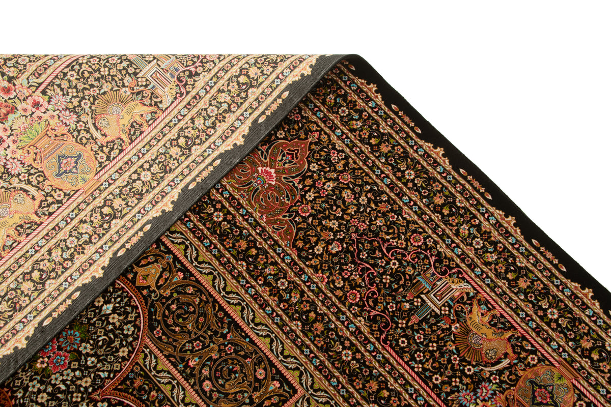 Rechteck Teppich Ghom Design in Schwarz von Hadorn™ - Lifestyle Image