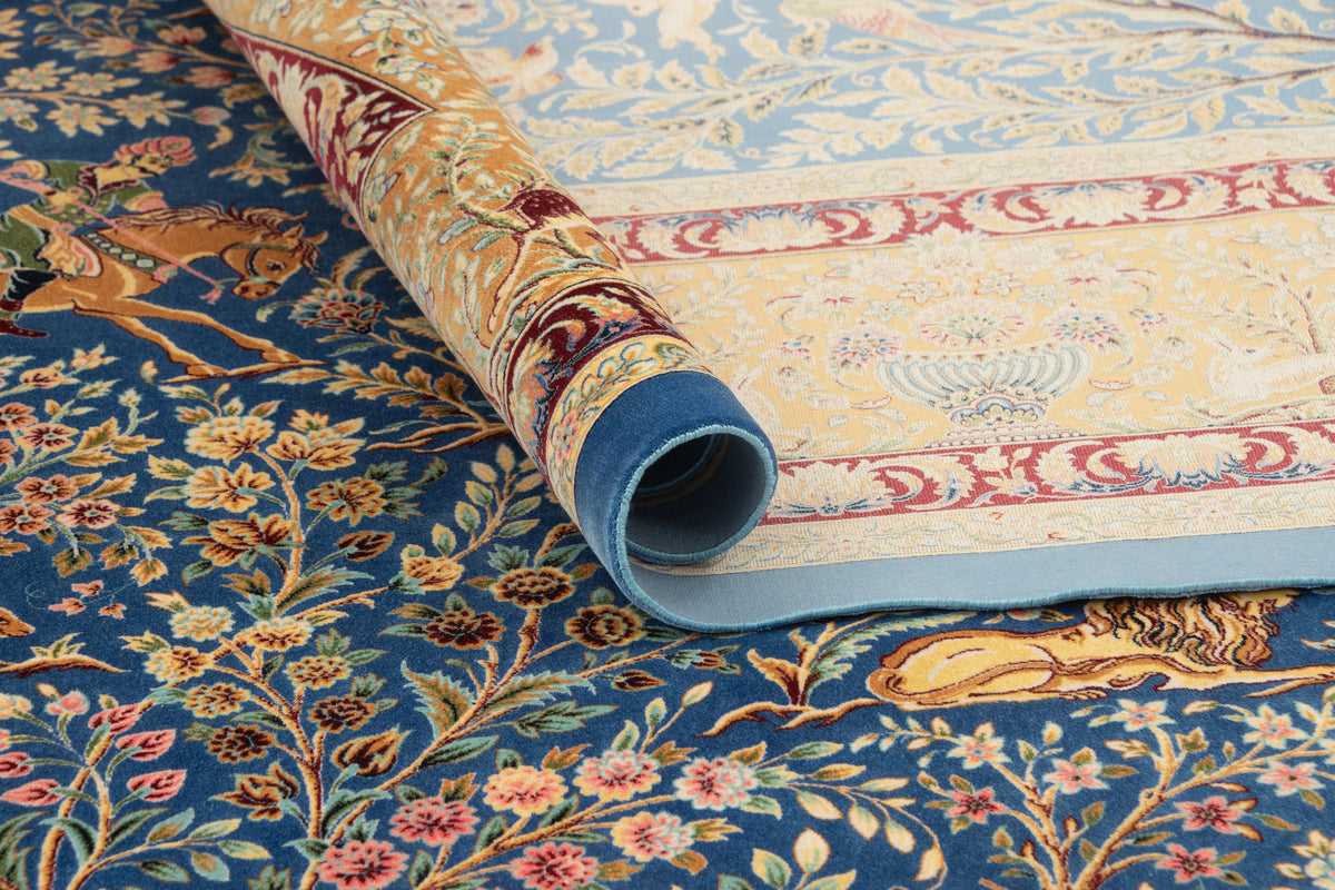 Rechteck Teppich Ghom Design in Blau von Hadorn™ - Lifestyle Image