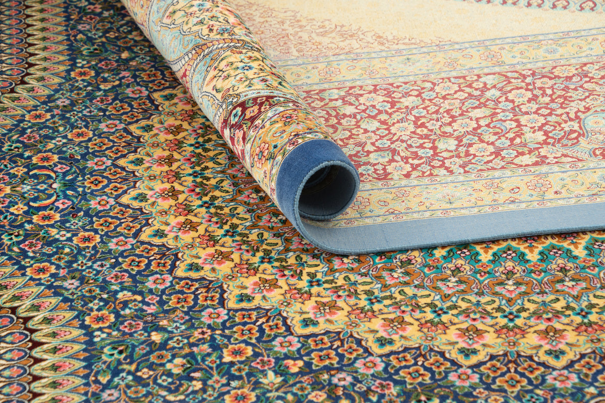 Rechteck Teppich Ghom Design in Blau von Hadorn™ - Lifestyle Image