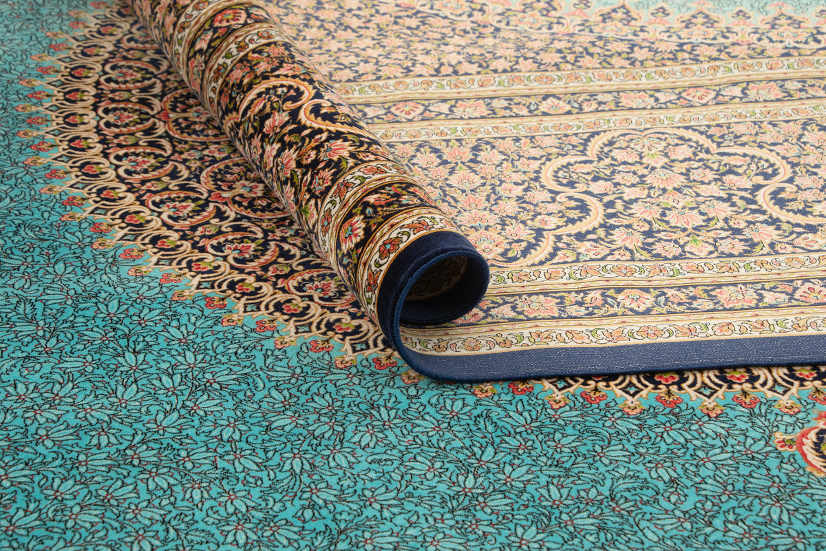 Rechteck Teppich Ghom Design in Blau von Hadorn™ - Lifestyle Image