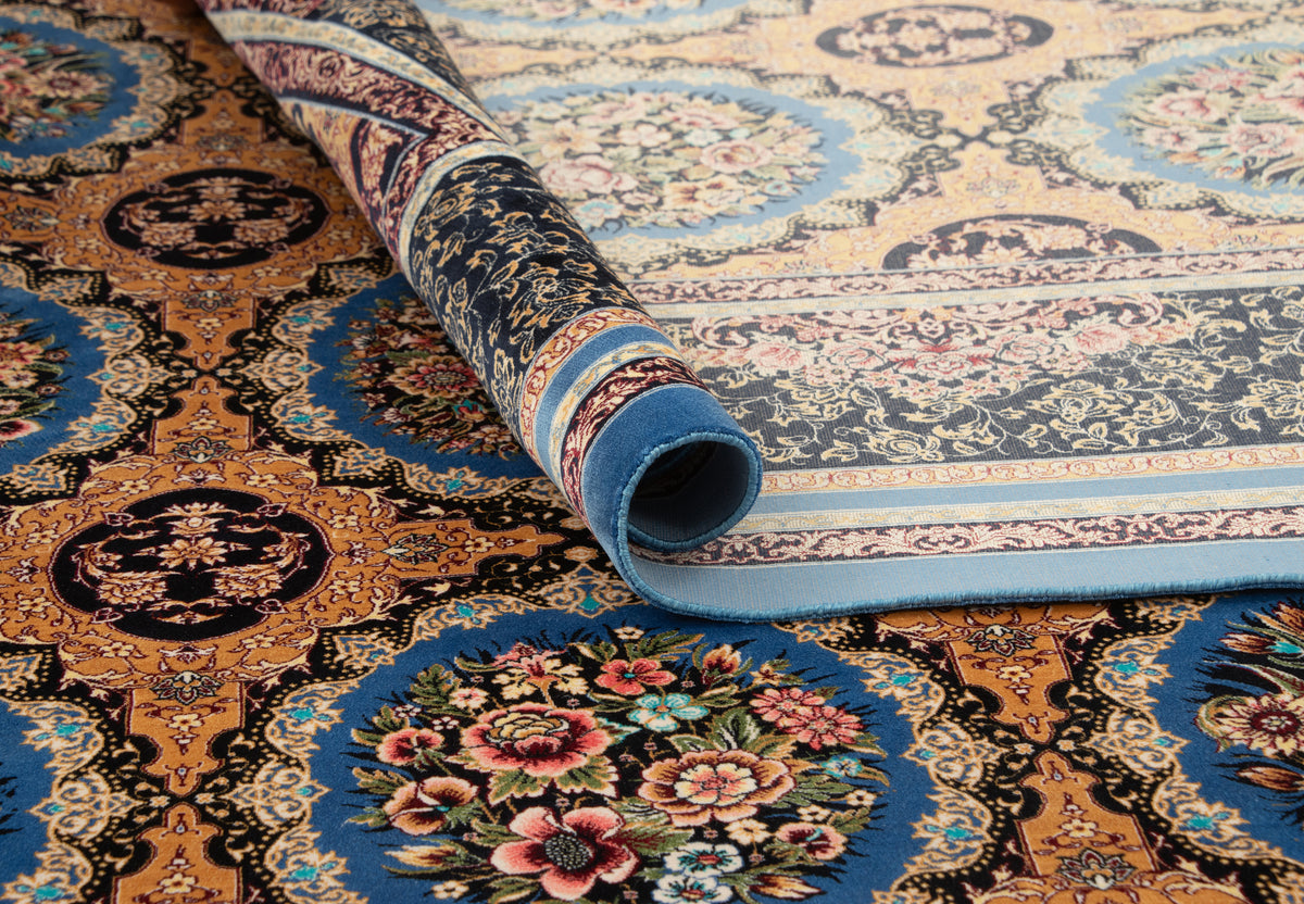 Rechteck Teppich Ghom Design in Blau von Hadorn™ - Lifestyle Image