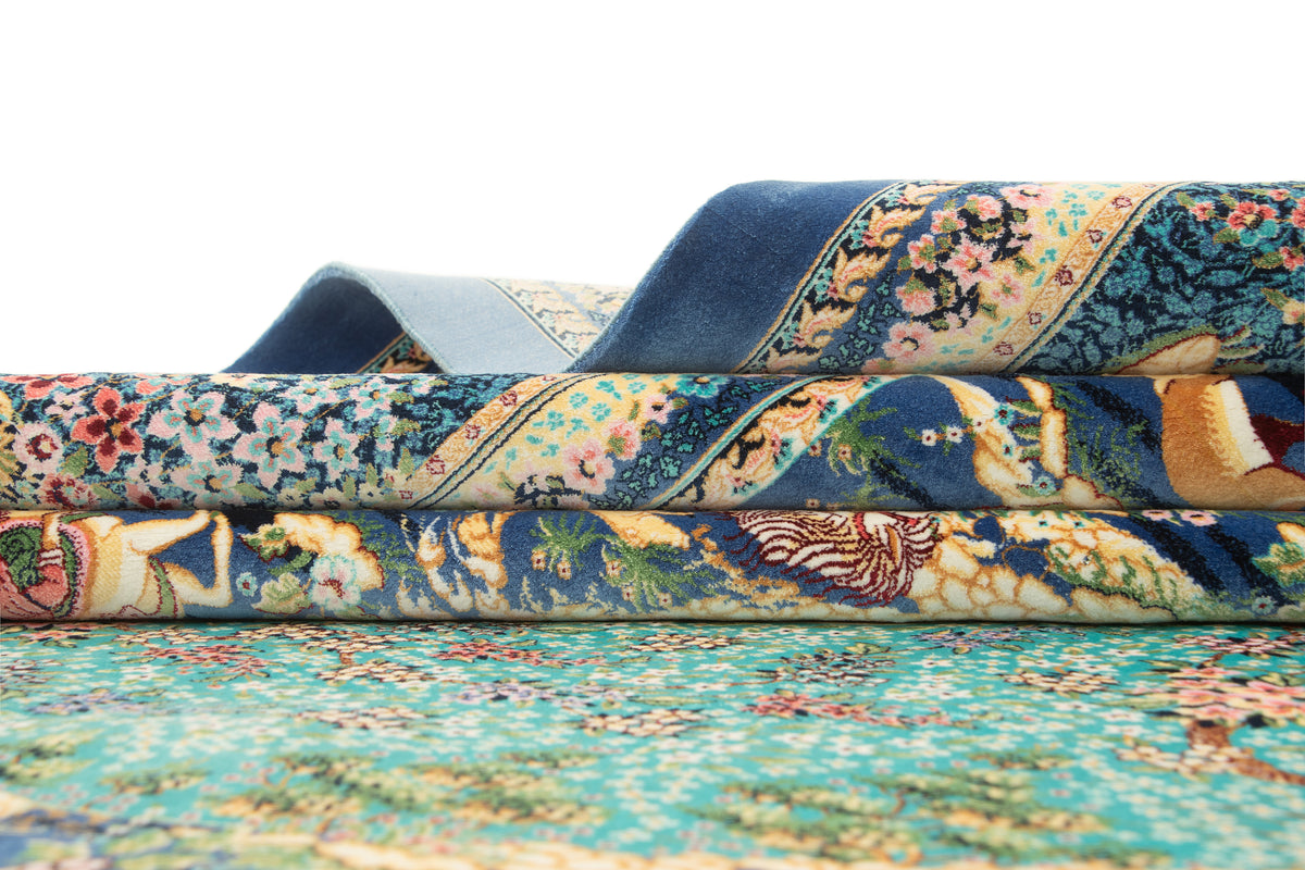 Rechteck Teppich Ghom Design in Blau von Hadorn™ - Lifestyle Image