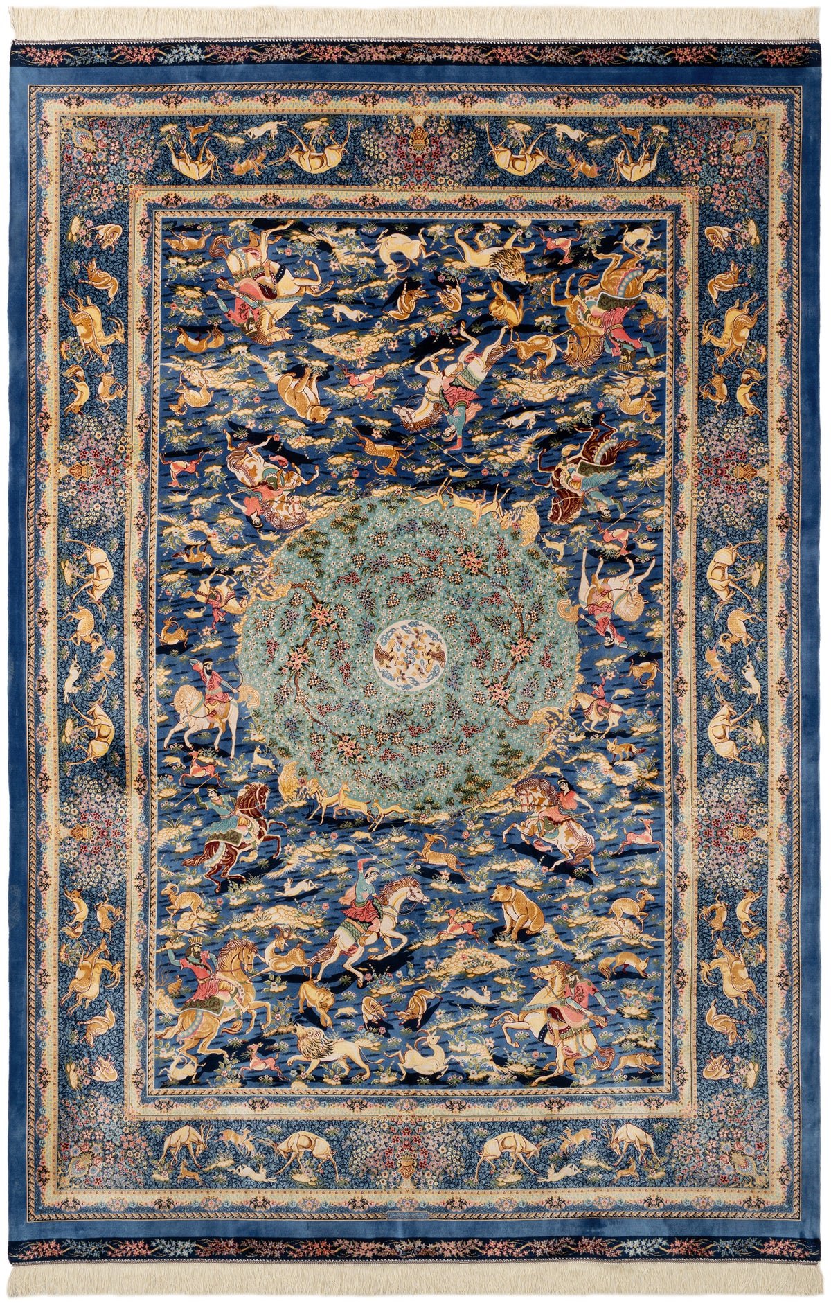 Rechteck Teppich Ghom Design in Blau von Hadorn™ - Lifestyle Image