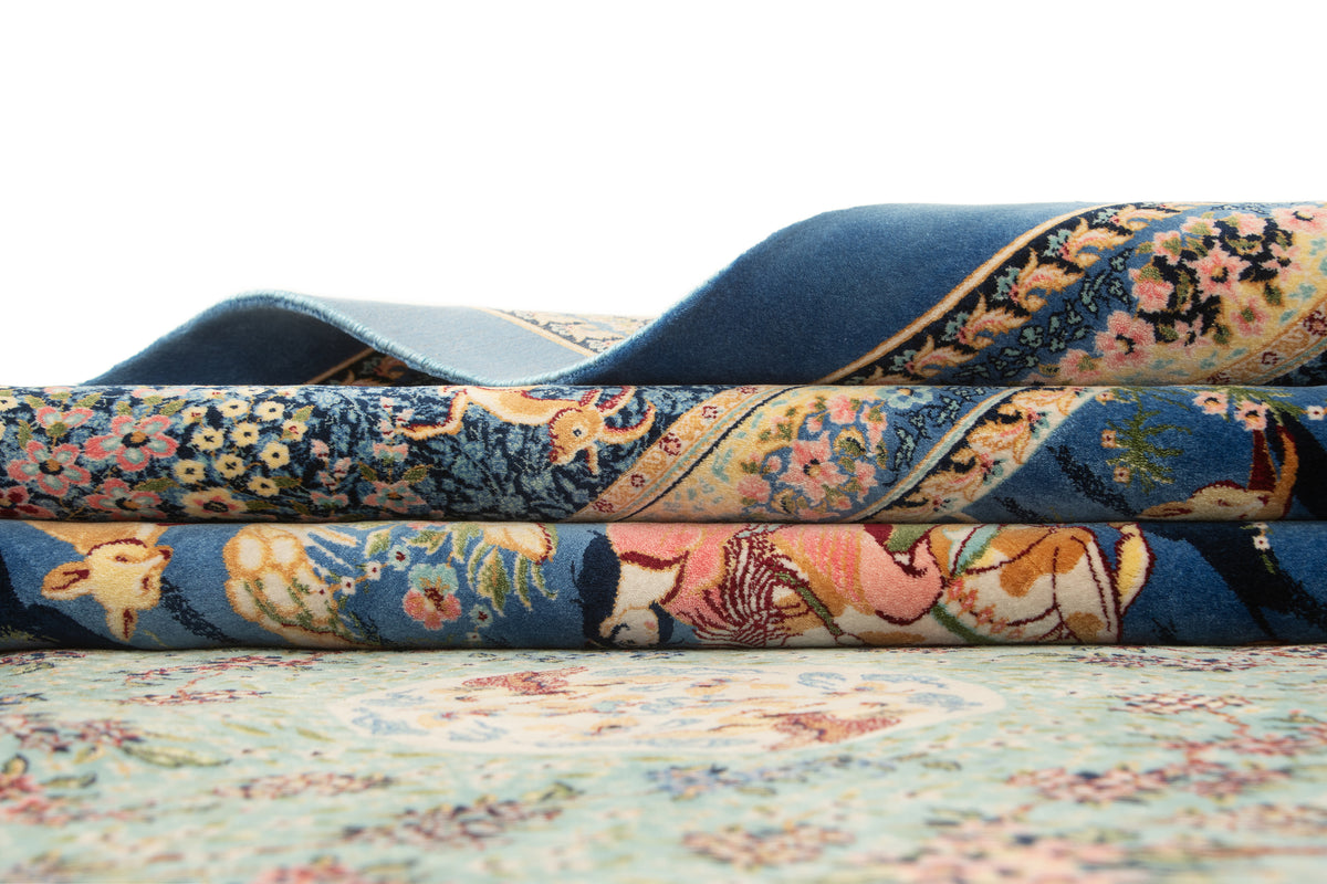 Rechteck Teppich Ghom Design in Blau von Hadorn™ - Lifestyle Image