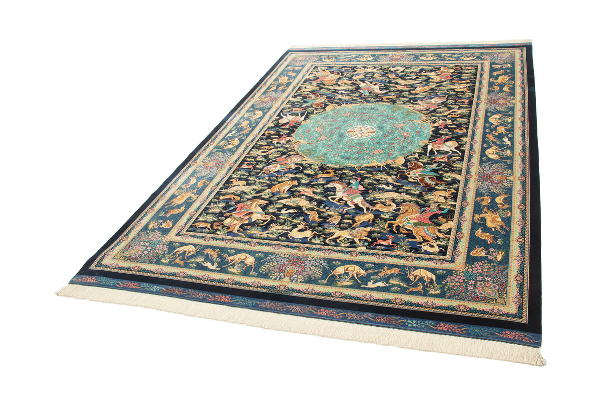 Rechteck Teppich Ghom Design in Dunkelblau von Hadorn™ - Lifestyle Image