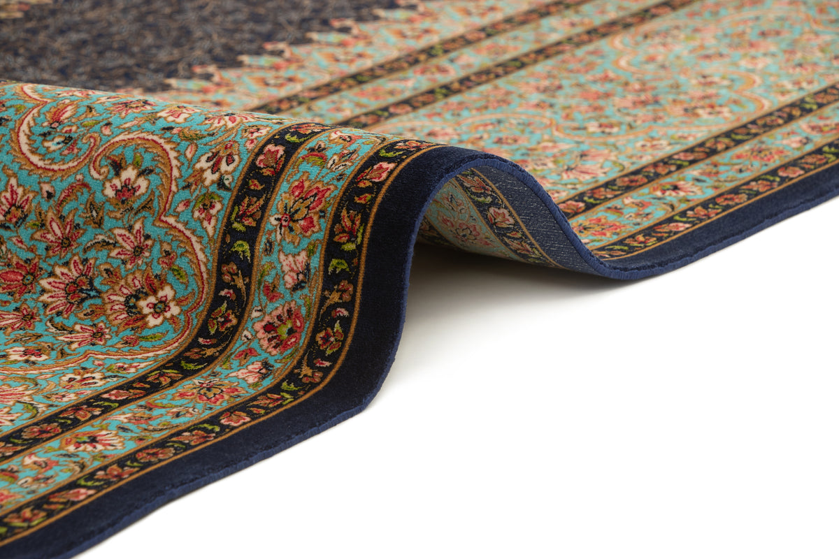 Rechteck Teppich Ghom Design in Dunkelblau von Hadorn™ - Lifestyle Image