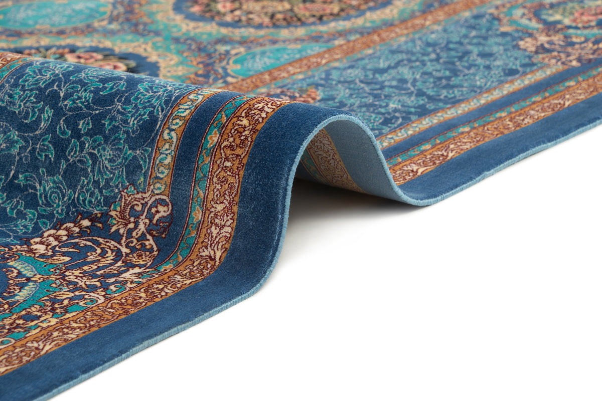 Rechteck Teppich Ghom Design in Blau von Hadorn™ - Lifestyle Image