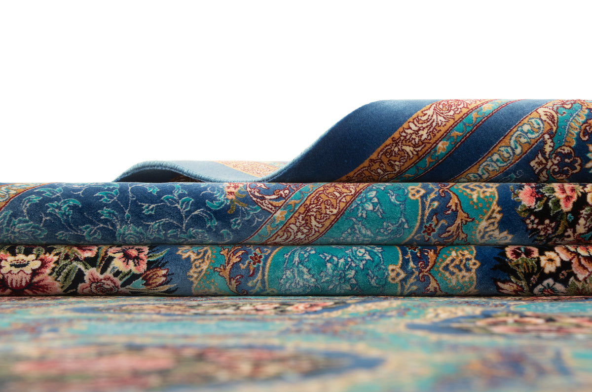 Rechteck Teppich Ghom Design in Blau von Hadorn™ - Lifestyle Image