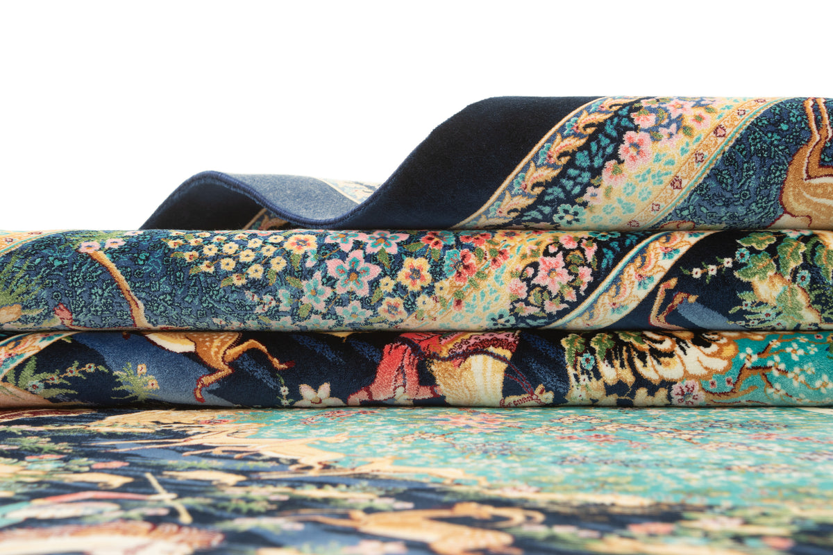 Rechteck Teppich Ghom Design in Dunkelblau von Hadorn™ - Lifestyle Image