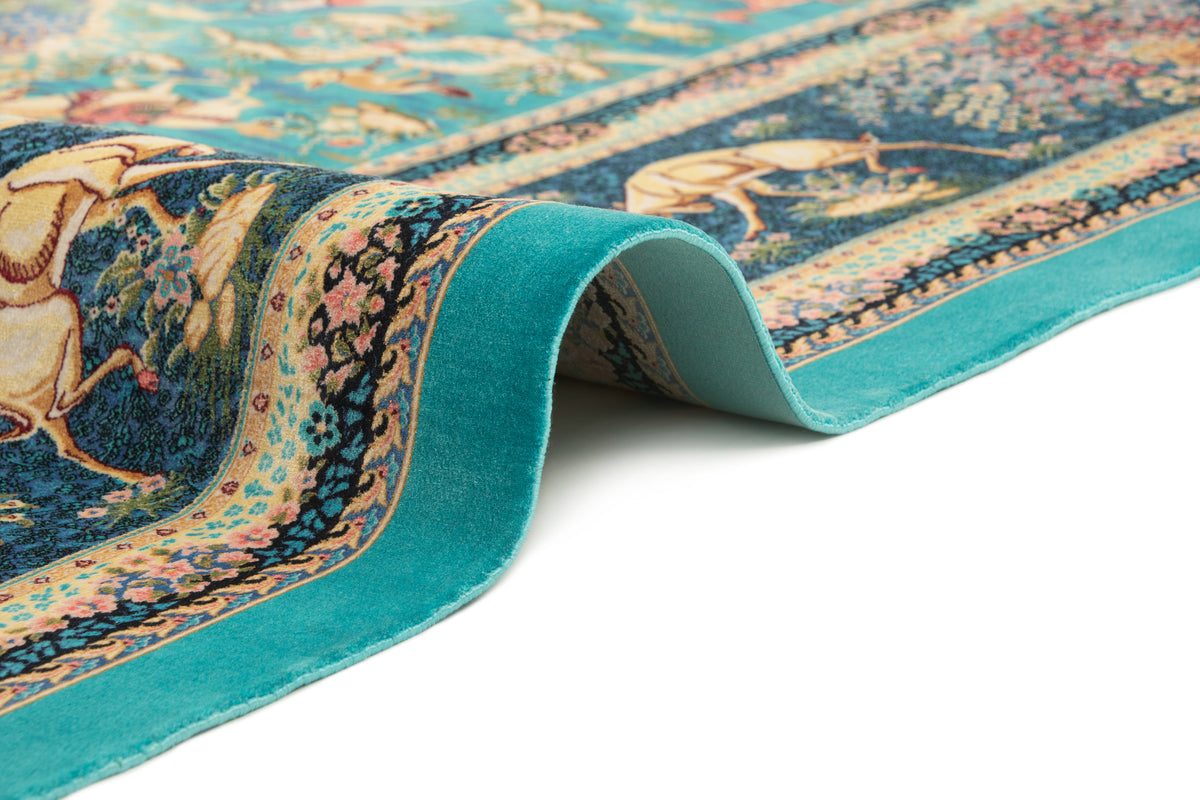 Rechteck Teppich Ghom Design in Blau von Hadorn™ - Lifestyle Image