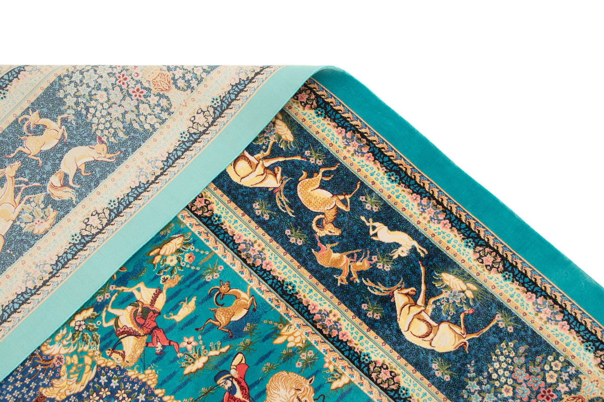 Rechteck Teppich Ghom Design in Blau von Hadorn™ - Lifestyle Image
