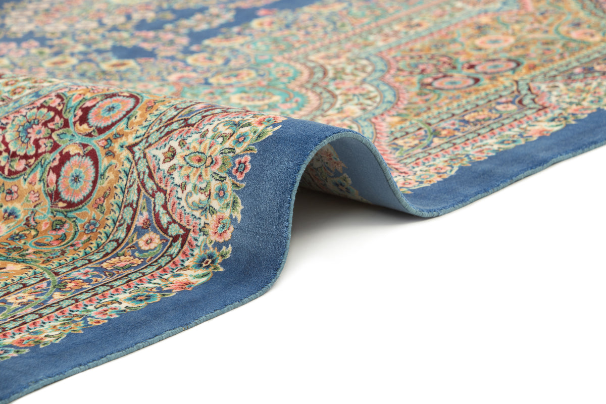 Rechteck Teppich Ghom Design in Blau von Hadorn™ - Lifestyle Image