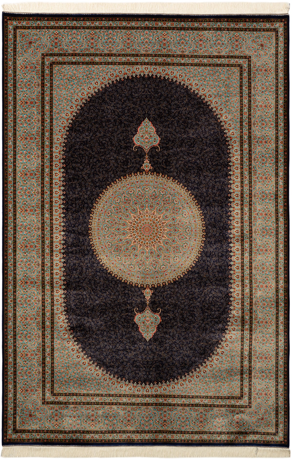 Rechteck Teppich Ghom Design in Dunkelblau von Hadorn™ - Lifestyle Image