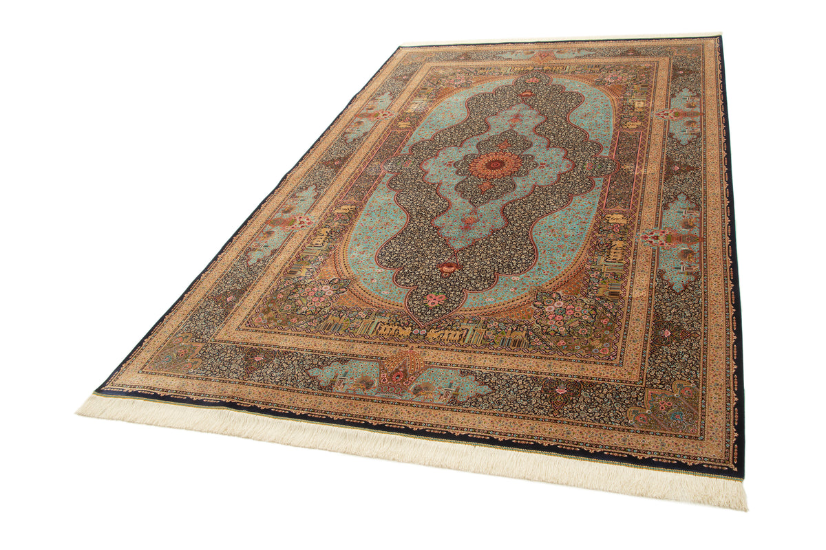 Rechteck Teppich Ghom Design in Hellblau von Hadorn™ - Lifestyle Image