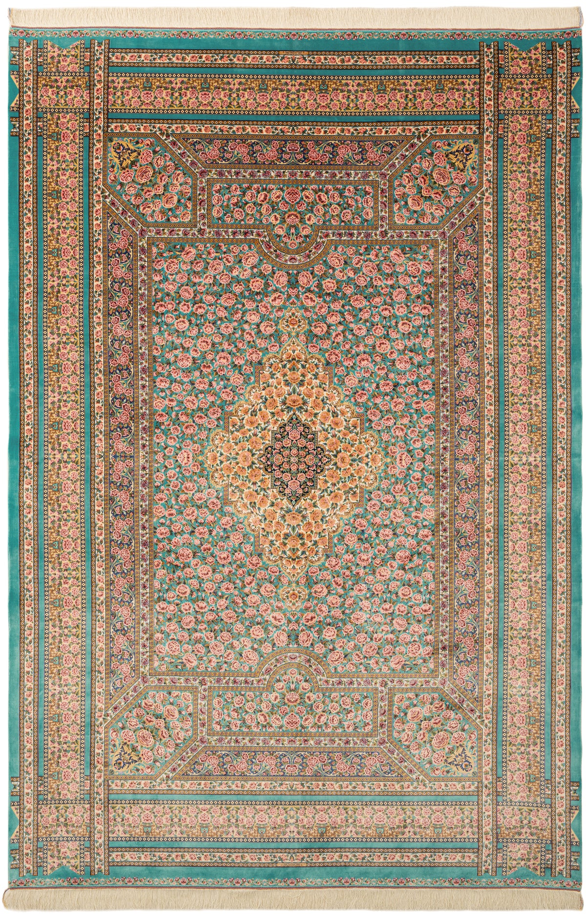 Rechteck Teppich Ghom Design in Türkis von Hadorn™ - Lifestyle Image