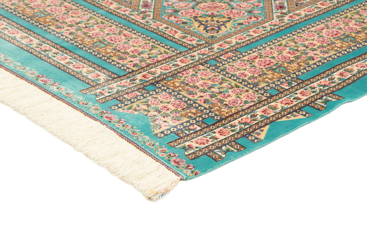 Rechteck Teppich Ghom Design in Türkis von Hadorn™ - Lifestyle Image