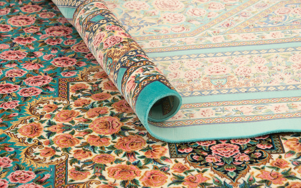 Rechteck Teppich Ghom Design in Türkis von Hadorn™ - Lifestyle Image
