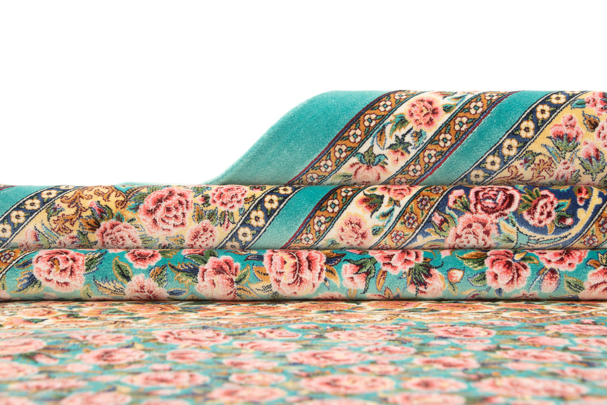 Rechteck Teppich Ghom Design in Türkis von Hadorn™ - Lifestyle Image