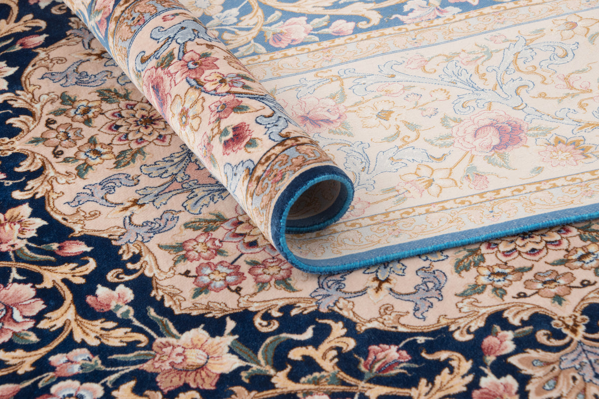 Rechteck Teppich Ghom Design in Blau von Hadorn™ - Lifestyle Image