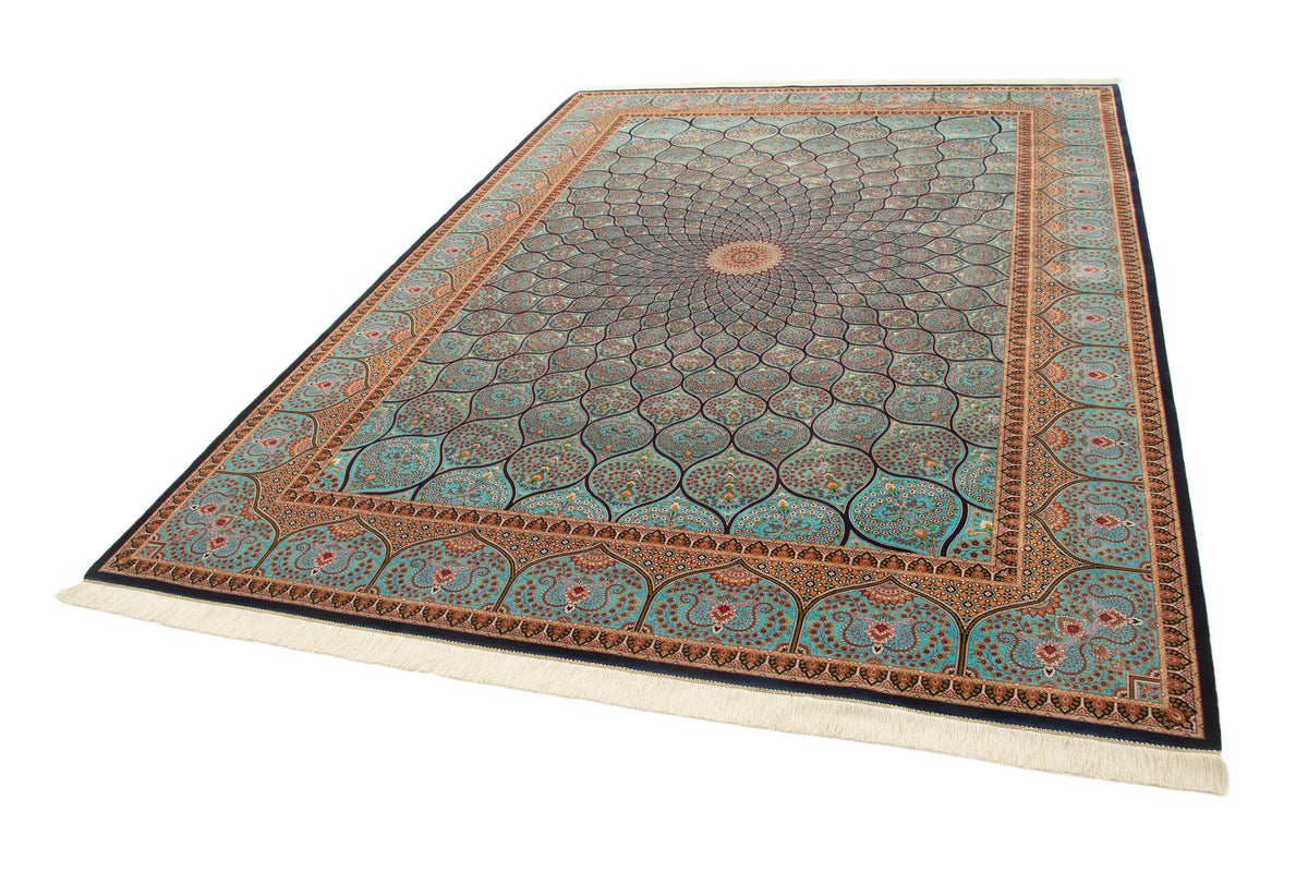 Rechteck Teppich Ghom Design in Dunkelblau von Hadorn™ - Lifestyle Image