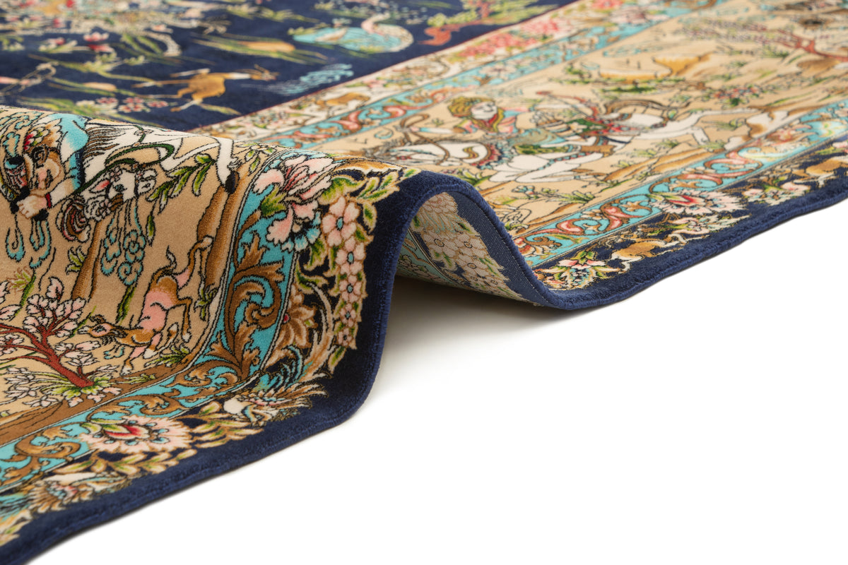 Rechteck Teppich Ghom Design in Dunkelblau von Hadorn™ - Lifestyle Image