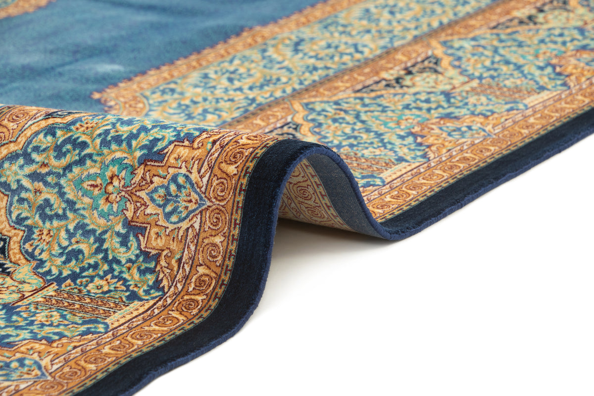 Rechteck Teppich Ghom Design in Blau von Hadorn™ - Lifestyle Image