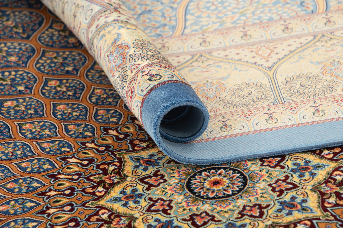 Rechteck Teppich Ghom Design in Blau von Hadorn™ - Lifestyle Image