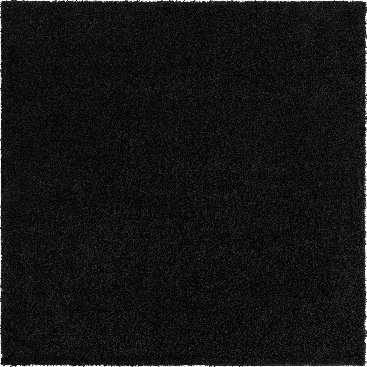 Quadratisch Hochflorteppich Solid Shag in Tiefschwarz von Hadorn™ - Lifestyle Image