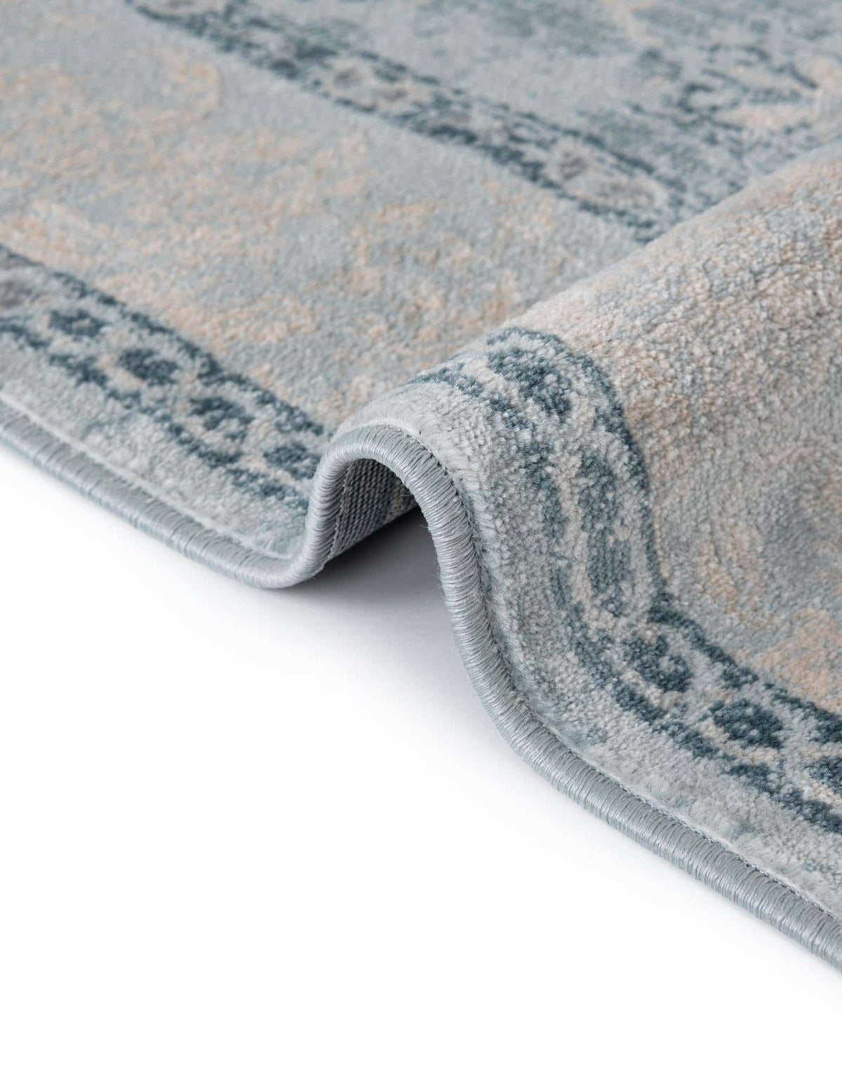 Rund Teppich Restoration in Hellblau von Hadorn™ - Lifestyle Image