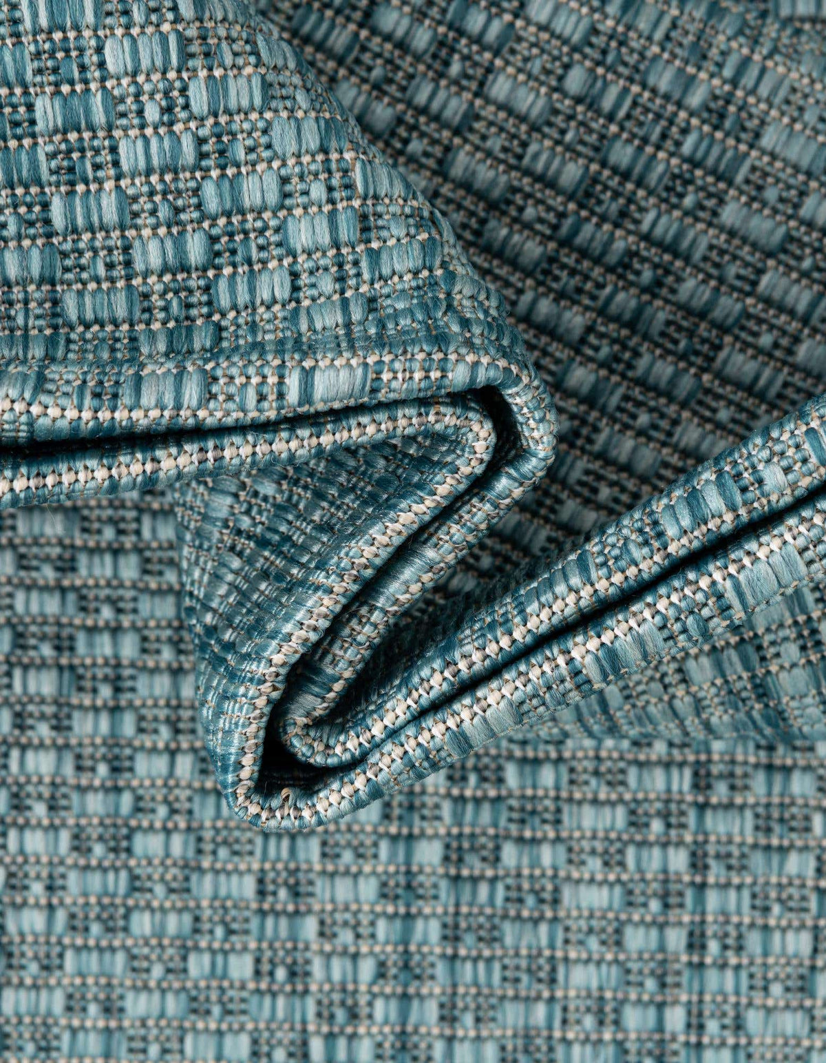 Rechteck Outdoor Teppich Outdoor Border in Aquamarin von Hadorn™ - Lifestyle Image