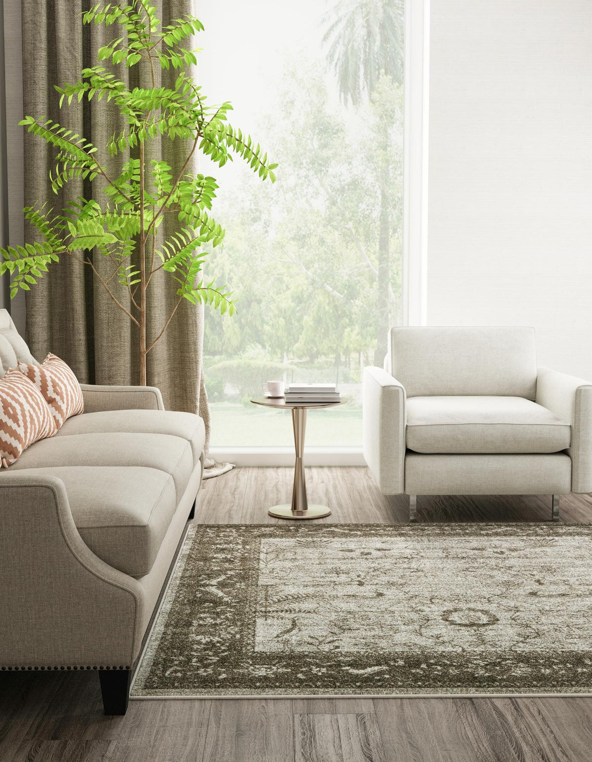 Quadratisch Teppich Vista in Hellgrau von Hadorn™ - Lifestyle Image