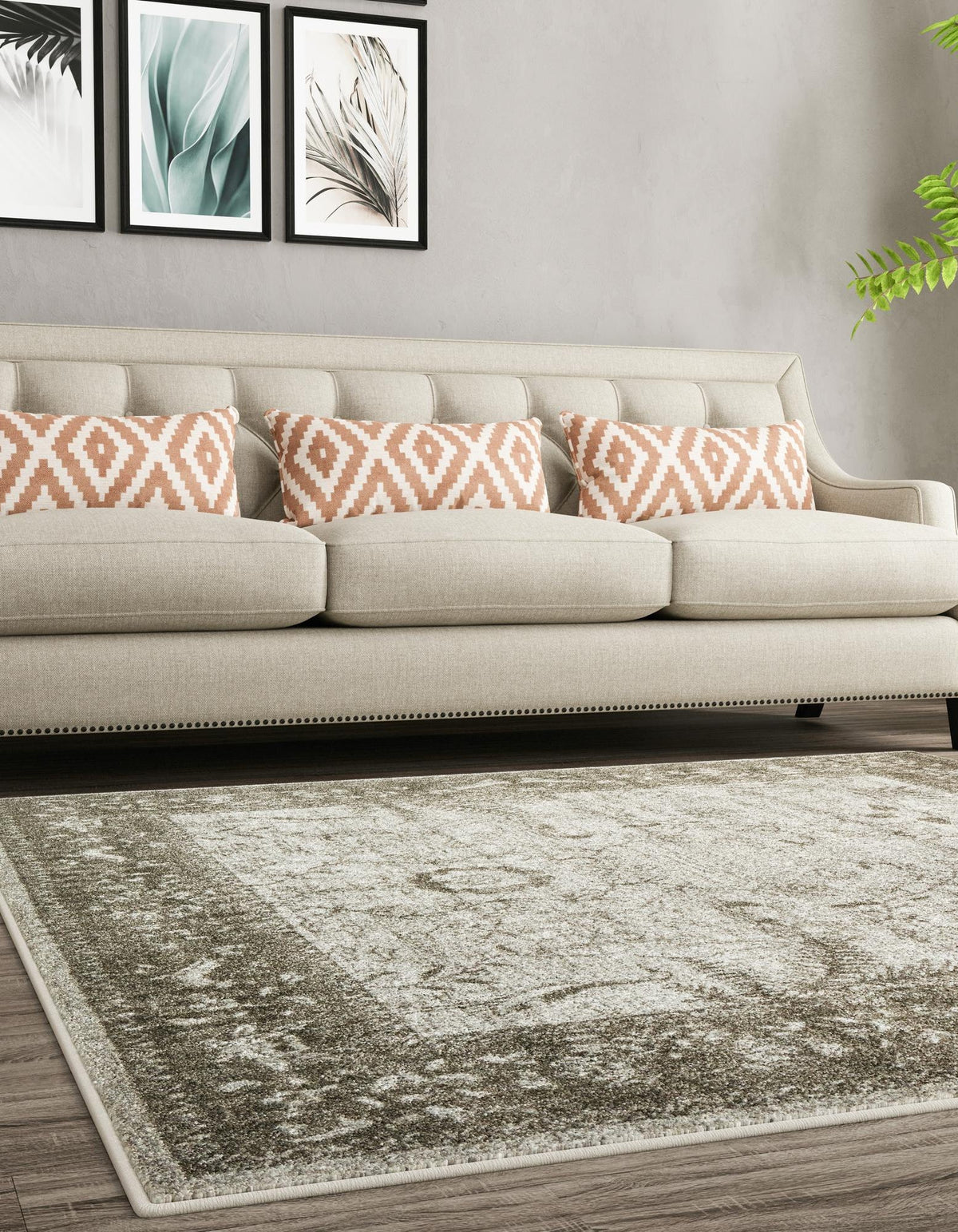 Quadratisch Teppich Vista in Hellgrau von Hadorn™ - Lifestyle Image