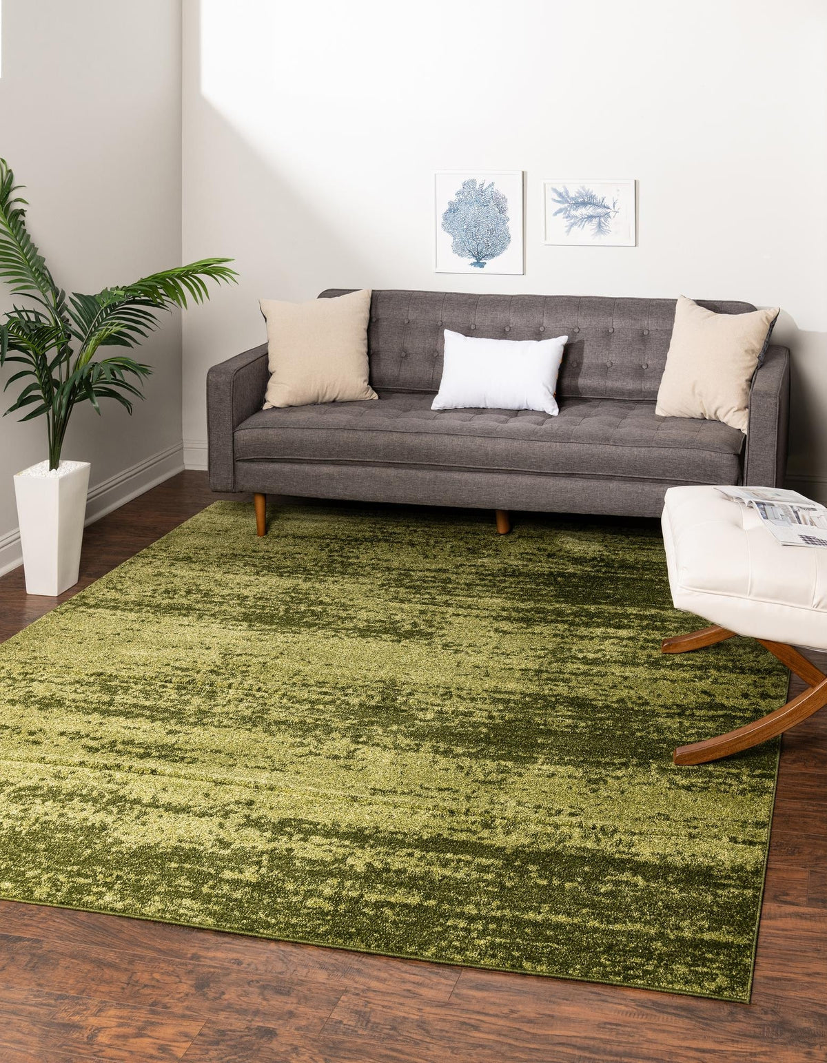 Quadratisch Teppich Loft in Grün von Hadorn™ - Lifestyle Image