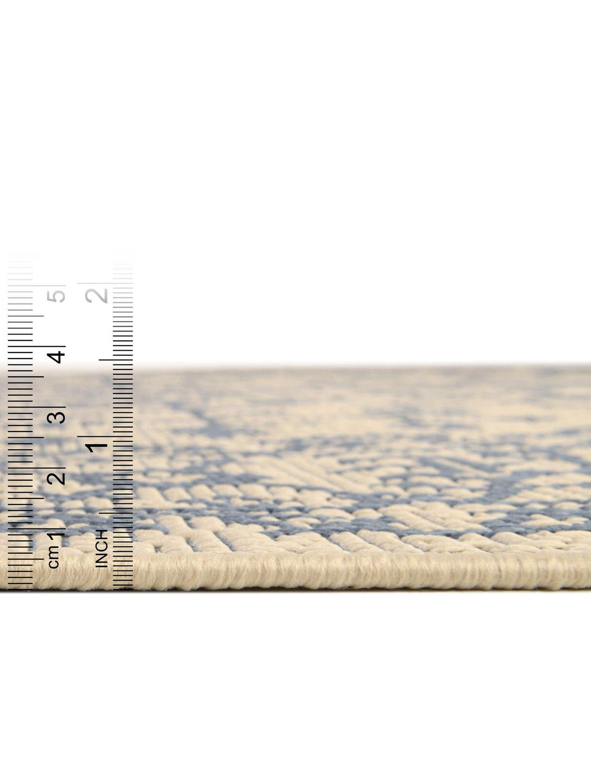 Rechteck Outdoor Teppich Outdoor Botanical in Beige und Blau von Hadorn™ - Lifestyle Image