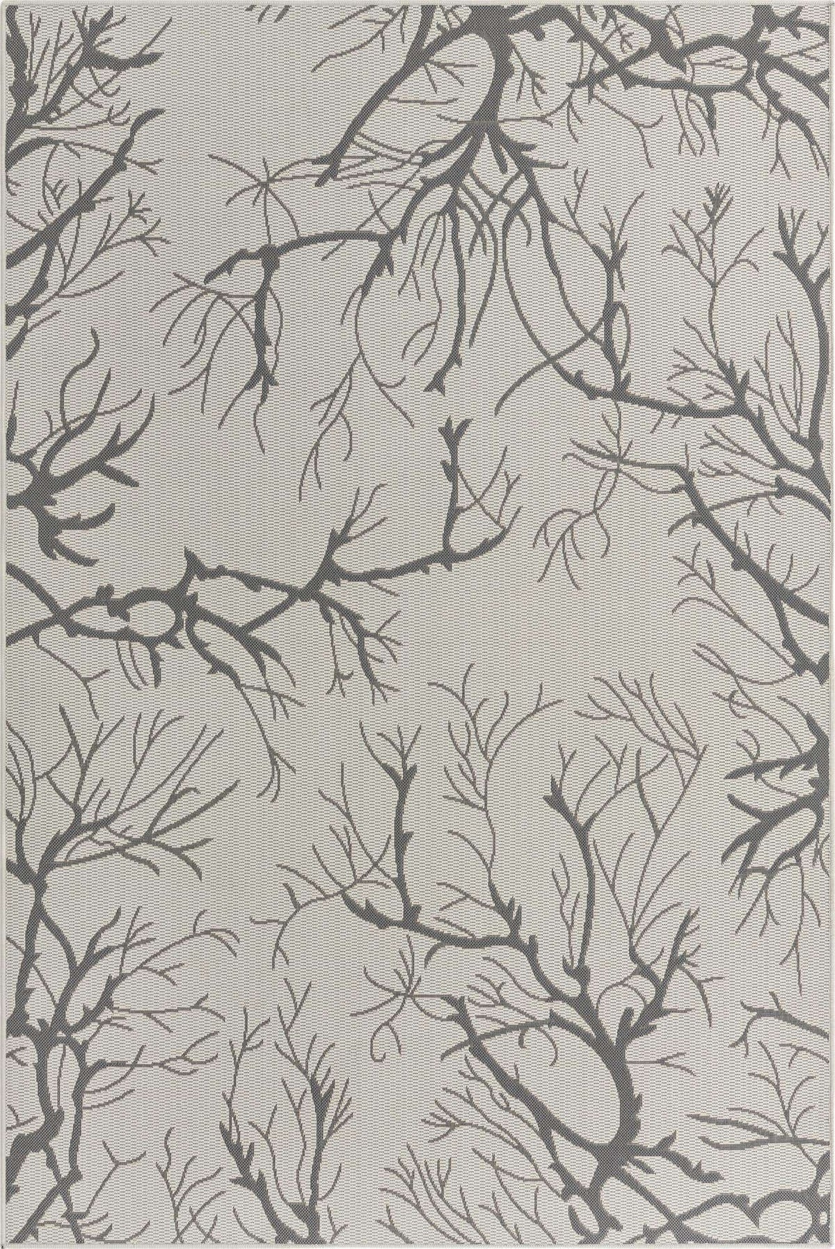 Rechteck Outdoor Teppich Outdoor Botanical in Hellgrau von Hadorn™ - Lifestyle Image