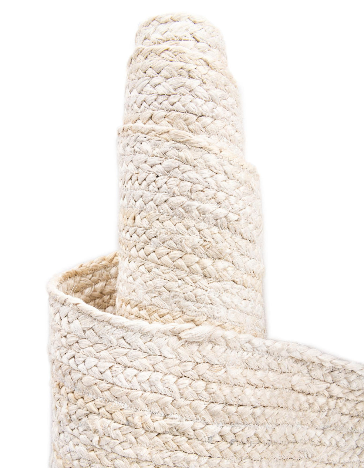 Rechteck Teppich Braided Jute in Weiss von Hadorn™ - Lifestyle Image