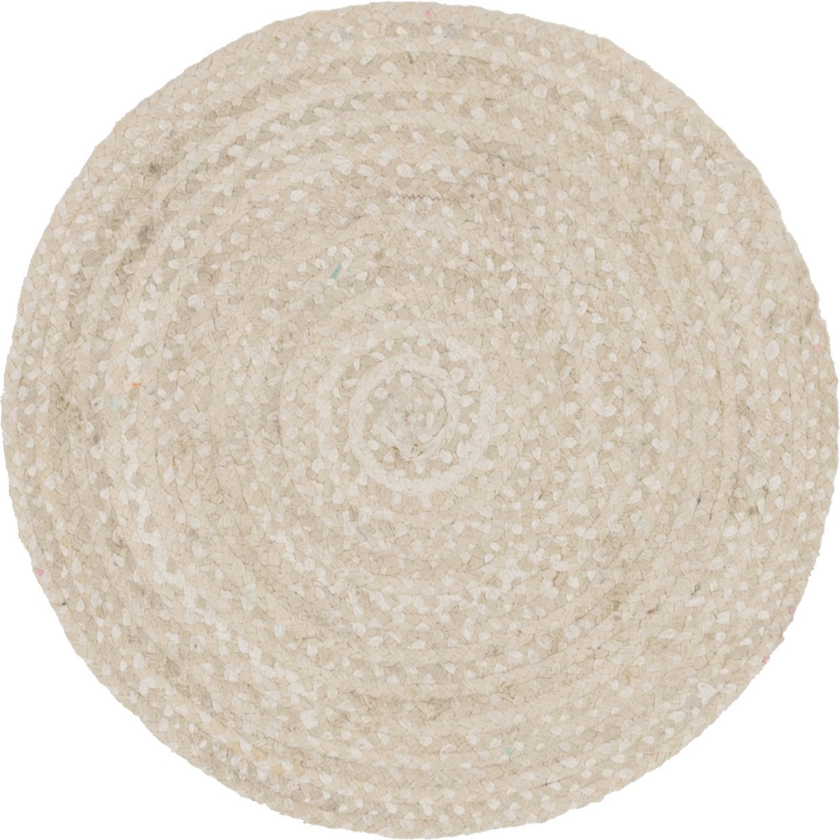Rund Teppich Braided Chindi in Beige von Hadorn™ - Lifestyle Image