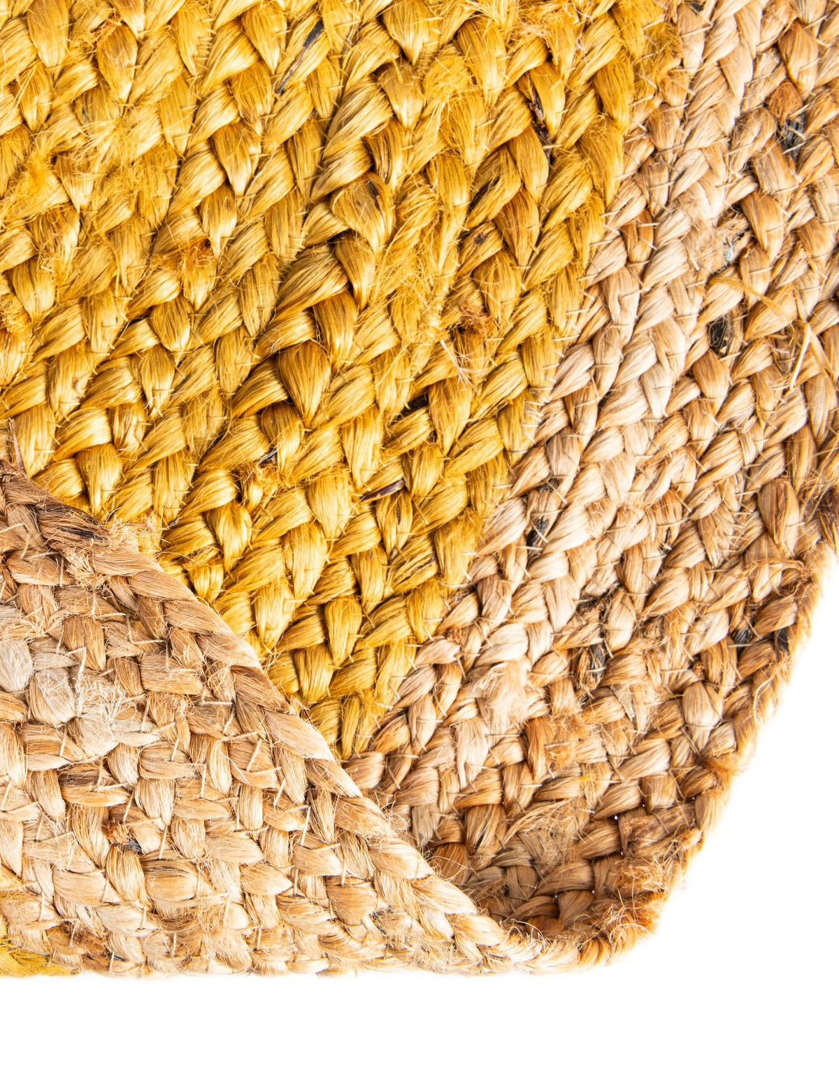Rund Teppich Braided Jute in Gelb von Hadorn™ - Lifestyle Image