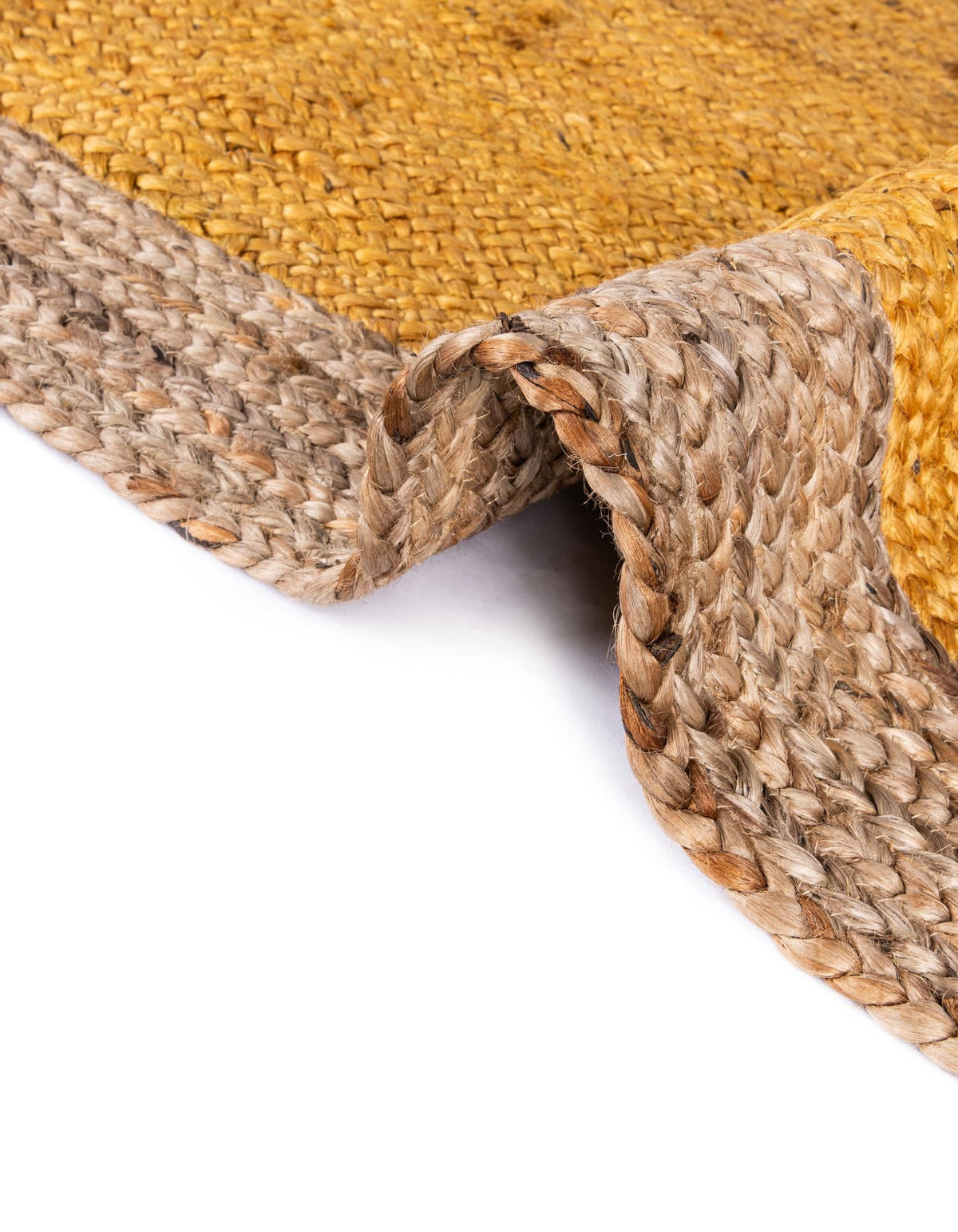 Rund Teppich Braided Jute in Gelb von Hadorn™ - Lifestyle Image