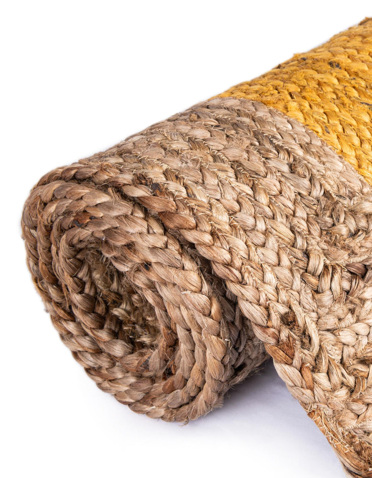 Rund Teppich Braided Jute in Gelb von Hadorn™ - Lifestyle Image
