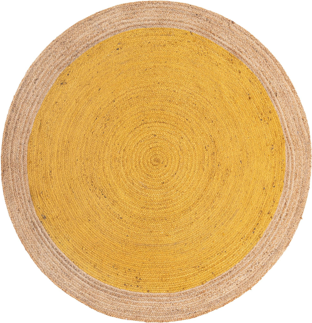 Rund Teppich Braided Jute in Gelb von Hadorn™ - Lifestyle Image