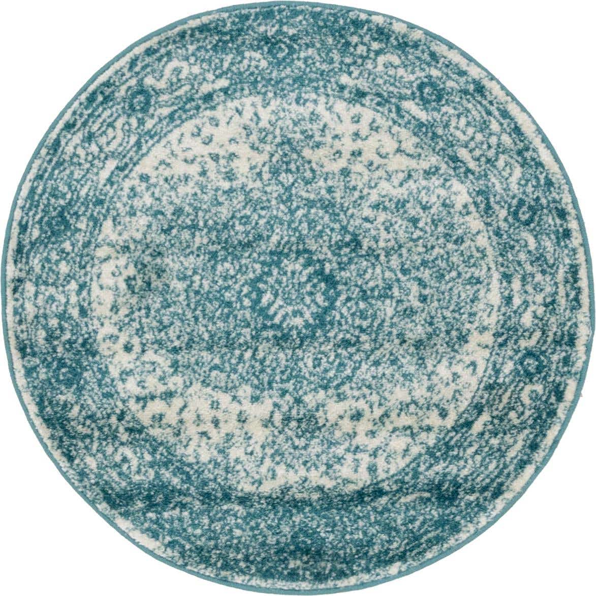 Rund Teppich Bexley in Türkis von Hadorn™ - Lifestyle Image