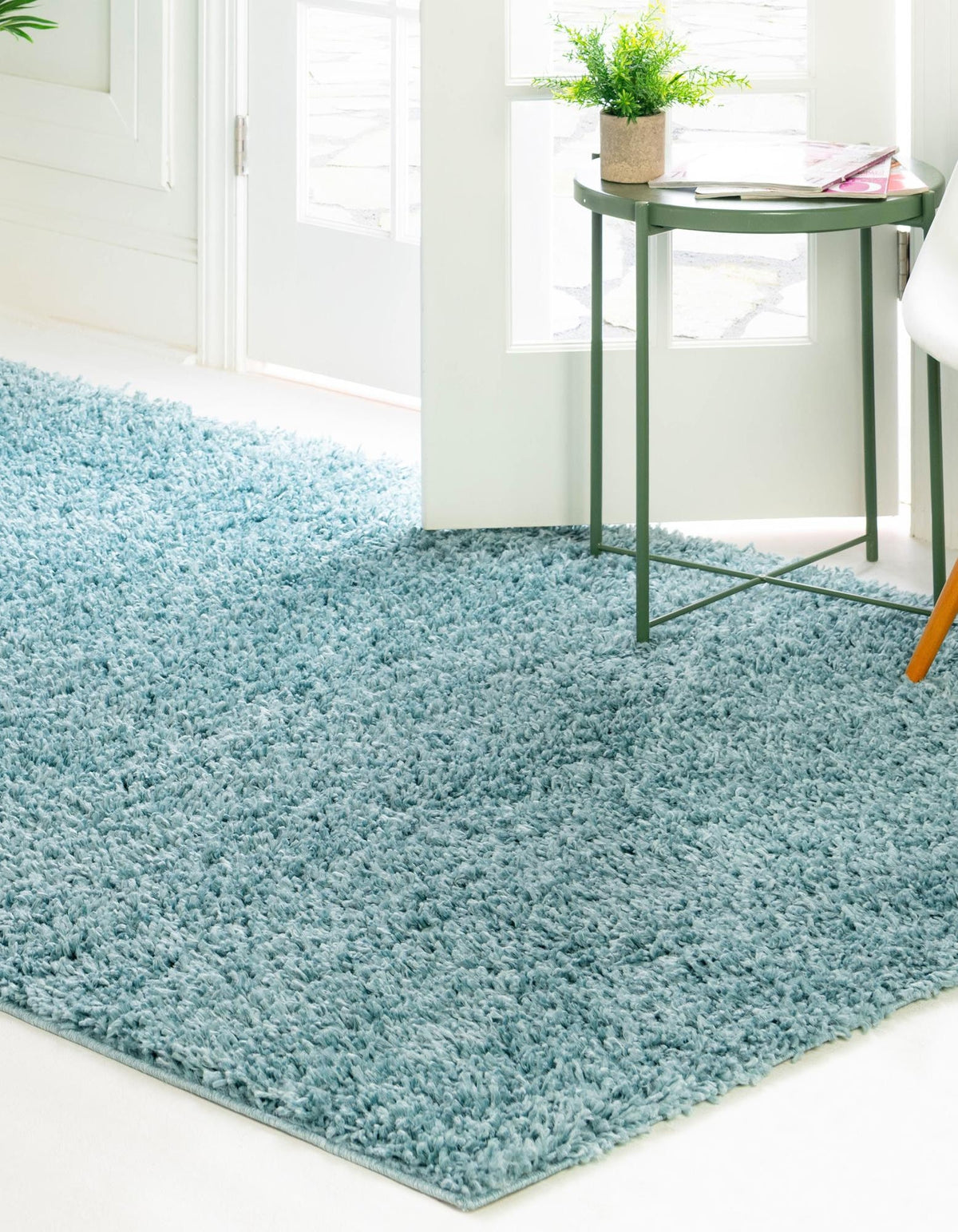 Rechteck Hochflorteppich Zermatt Shag in Aqua von Hadorn™ - Lifestyle Image