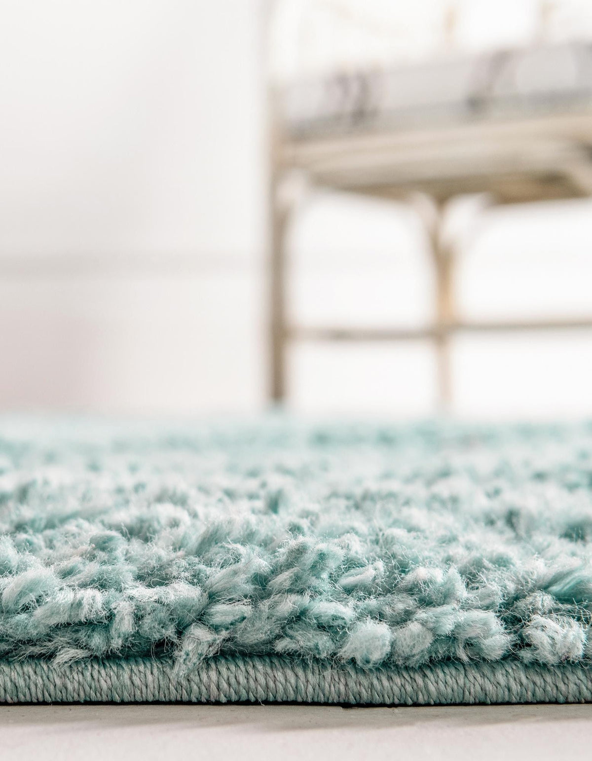 Rechteck Hochflorteppich Zermatt Shag in Aqua von Hadorn™ - Lifestyle Image