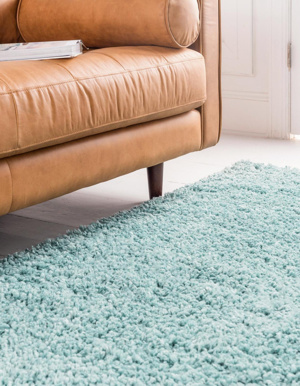 Rechteck Hochflorteppich Zermatt Shag in Aqua von Hadorn™ - Lifestyle Image